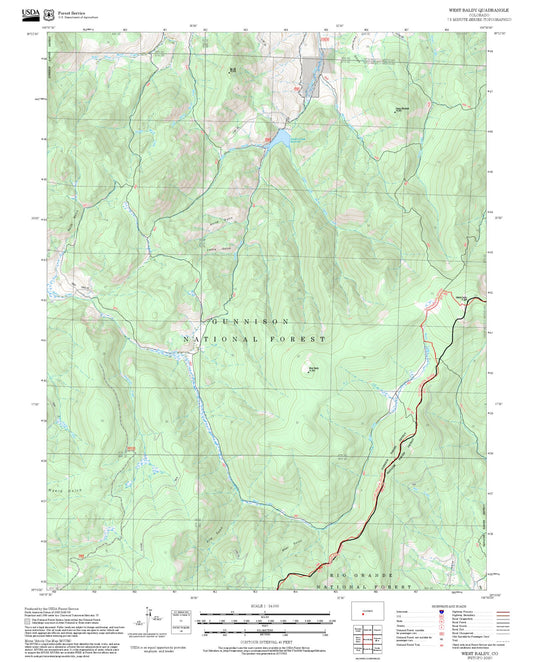 2025 Forest Service Topo Map of West Baldy Colorado