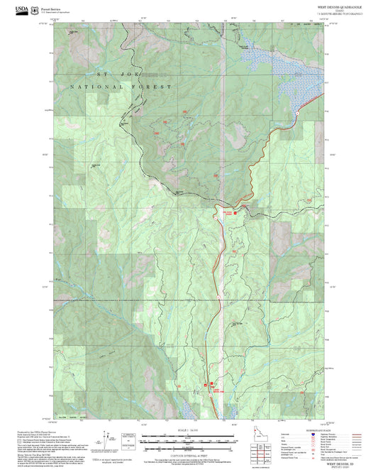 2025 Forest Service Topo Map of West Dennis Idaho