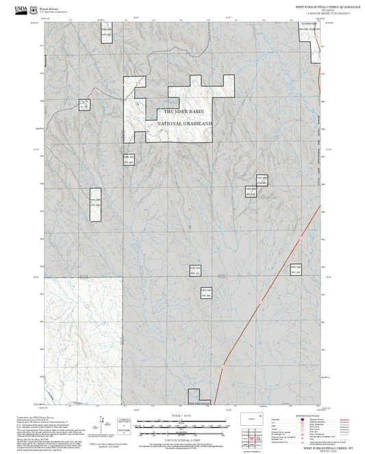 2025 Forest Service Topo Map of West Fork Buffalo Creek Wyoming