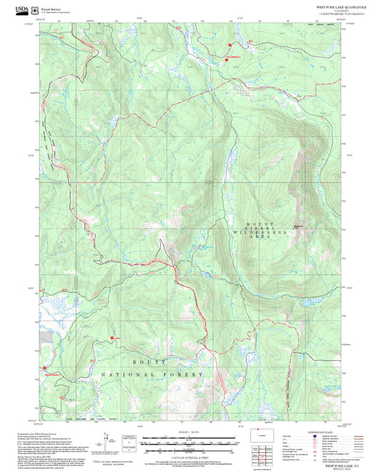2025 Forest Service Topo Map of West Fork Lake Colorado