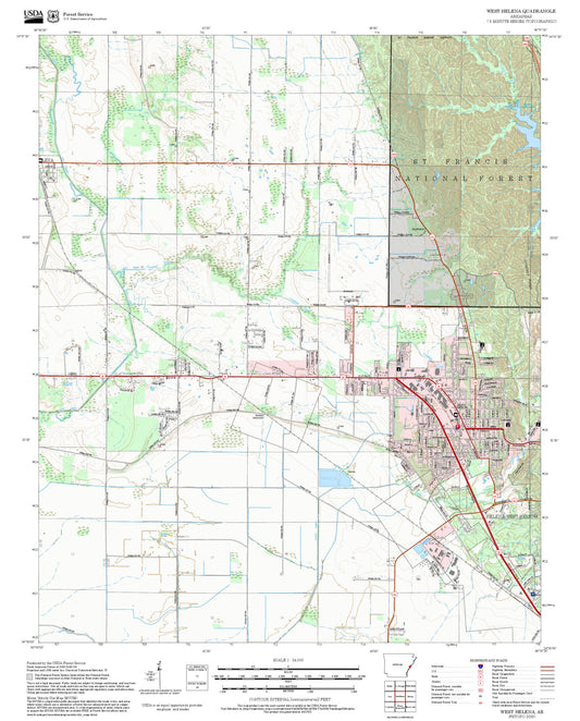 2025 Forest Service Topo Map of West Helena Arkansas