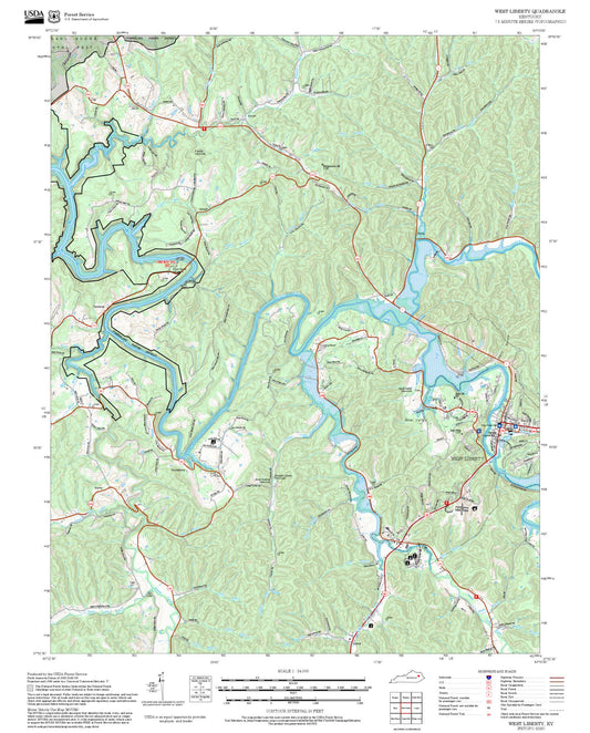 2025 Forest Service Topo Map of West Liberty Kentucky