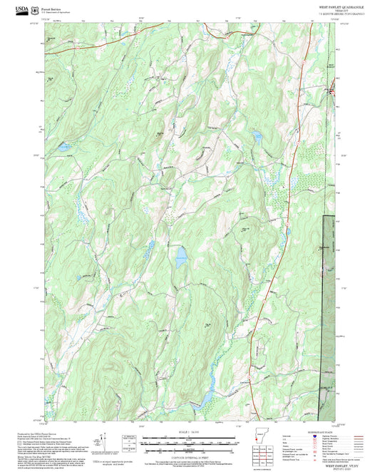 2025 Forest Service Topo Map of West Pawlet Vermont