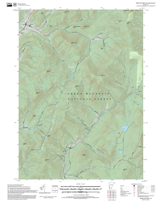 2025 Forest Service Topo Map of West Rupert Vermont