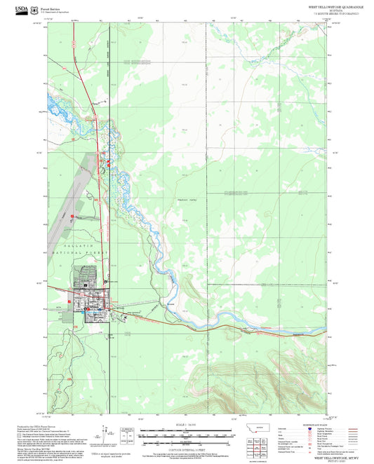 2025 Forest Service Topo Map of West Yellowstone Montana