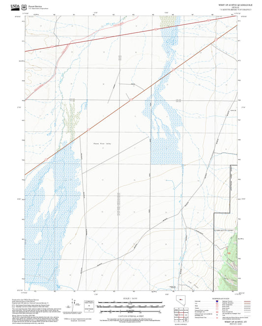2025 Forest Service Topo Map of West of Austin Nevada