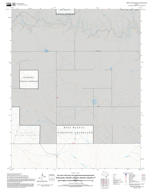 2025 Forest Service Topo Map of West of Brickel Texas