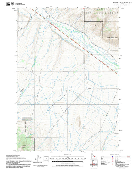2025 Forest Service Topo Map of West of Leadore Idaho