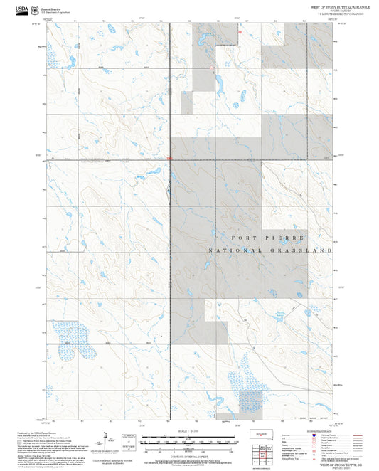 2025 Forest Service Topo Map of West of Stony Butte South Dakota