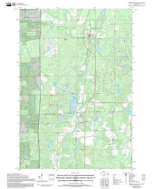 2025 Forest Service Topo Map of Westboro Wisconsin