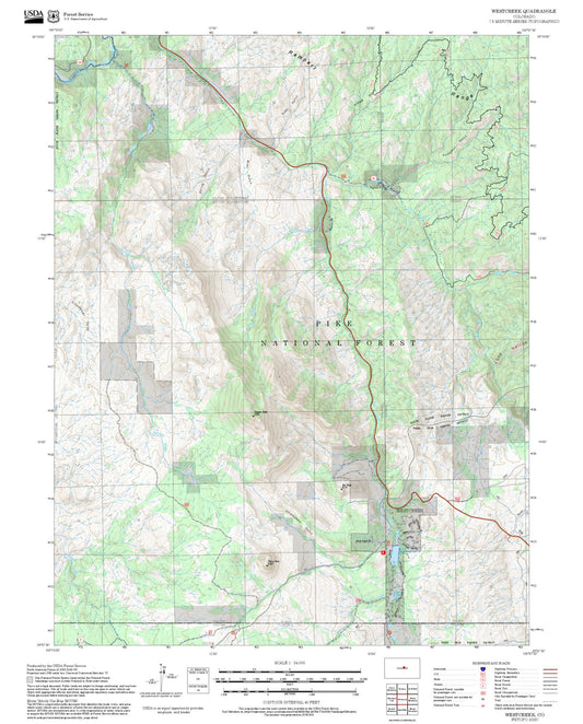 2025 Forest Service Topo Map of Westcreek Colorado