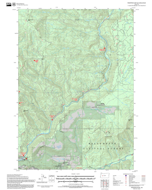 2025 Forest Service Topo Map of Westfir East Oregon
