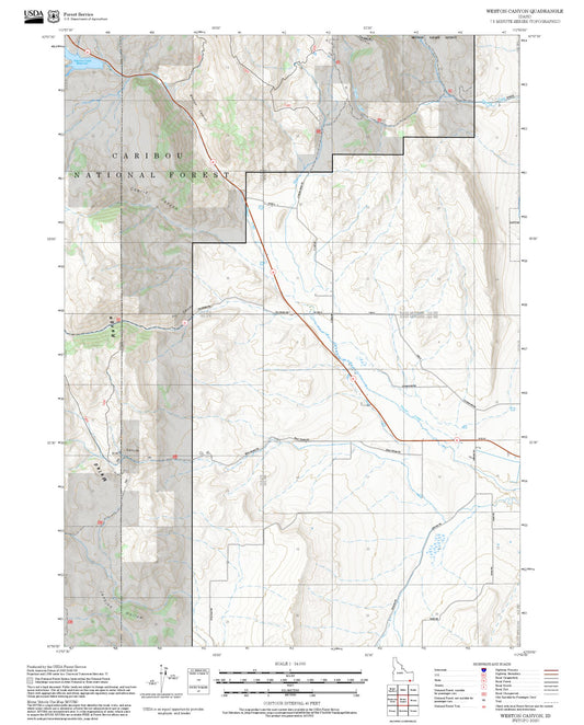 2025 Forest Service Topo Map of Weston Canyon Idaho