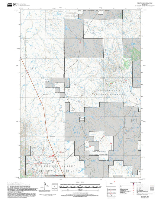 2025 Forest Service Topo Map of Weston Wyoming