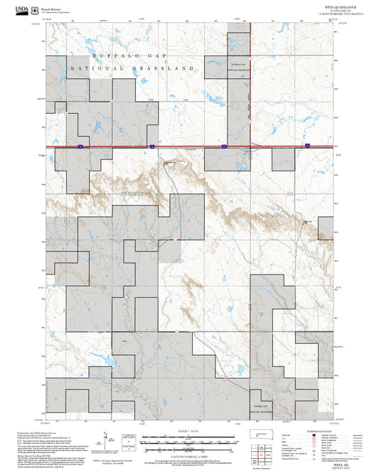 2025 Forest Service Topo Map of Weta South Dakota