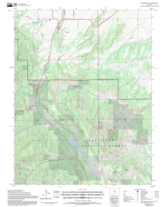 2025 Forest Service Topo Map of Wetmore Colorado