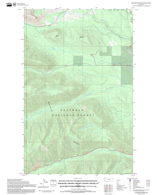 2025 Forest Service Topo Map of Whale Buttes Montana