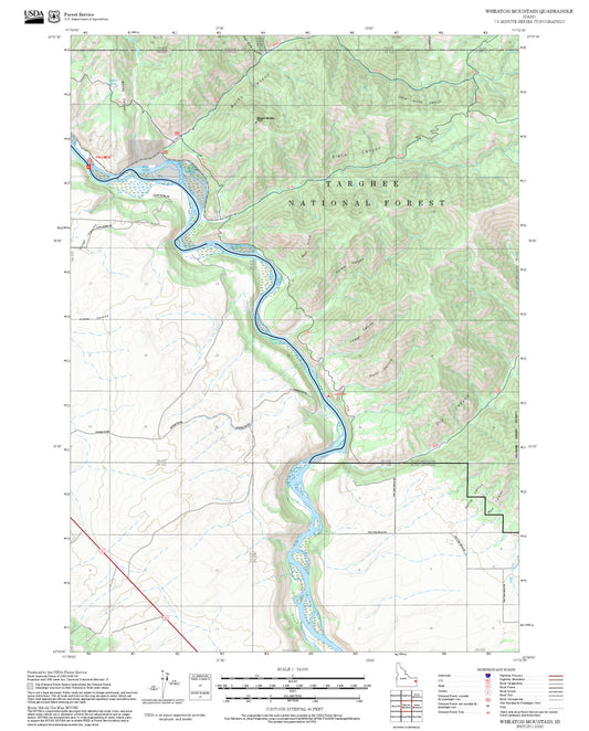 2025 Forest Service Topo Map of Wheaton Mountain Idaho