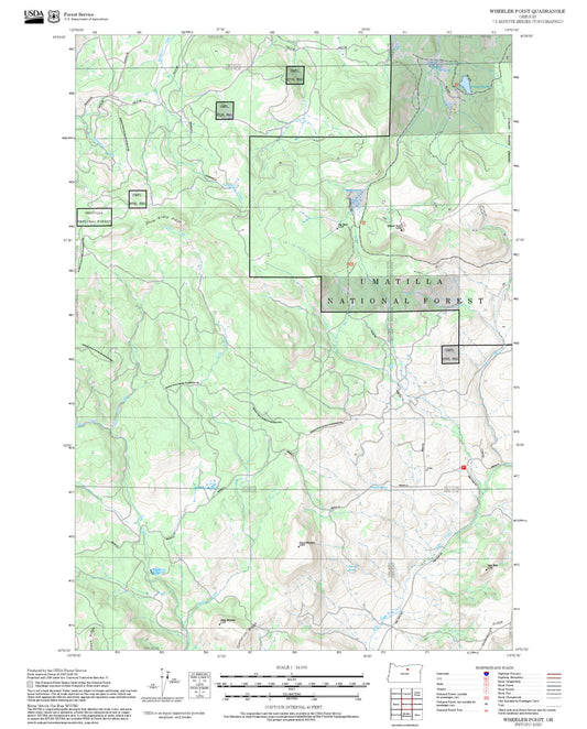 2025 Forest Service Topo Map of Wheeler Point Oregon