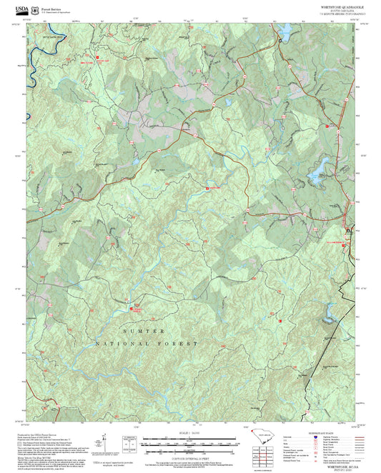 2025 Forest Service Topo Map of Whetstone South Carolina