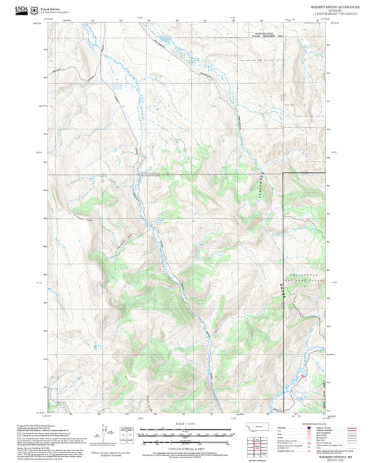 2025 Forest Service Topo Map of Whiskey Spring Montana