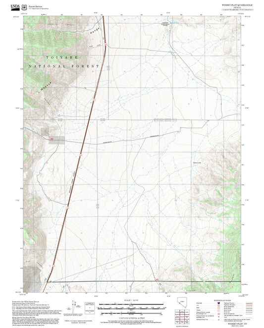 2025 Forest Service Topo Map of Whisky Flat Nevada