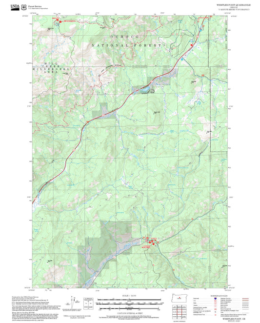 2025 Forest Service Topo Map of Whistler Point Oregon