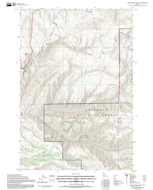 2025 Forest Service Topo Map of White Bird Hill Idaho