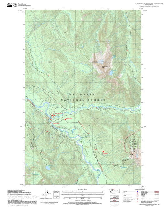 2025 Forest Service Topo Map of White Chuck Mountain Washington