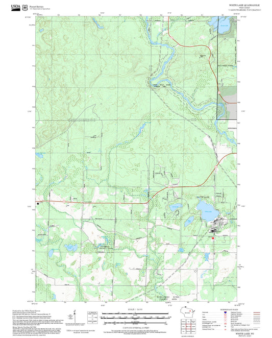 2025 Forest Service Topo Map of White Lake Wisconsin