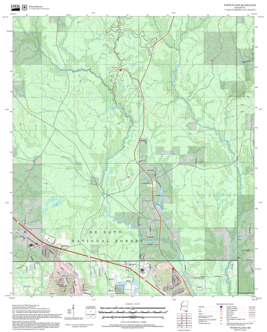 2025 Forest Service Topo Map of White Plains Mississippi