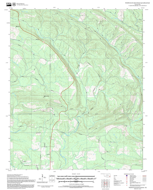 2025 Forest Service Topo Map of White Rock Mountain Oklahoma