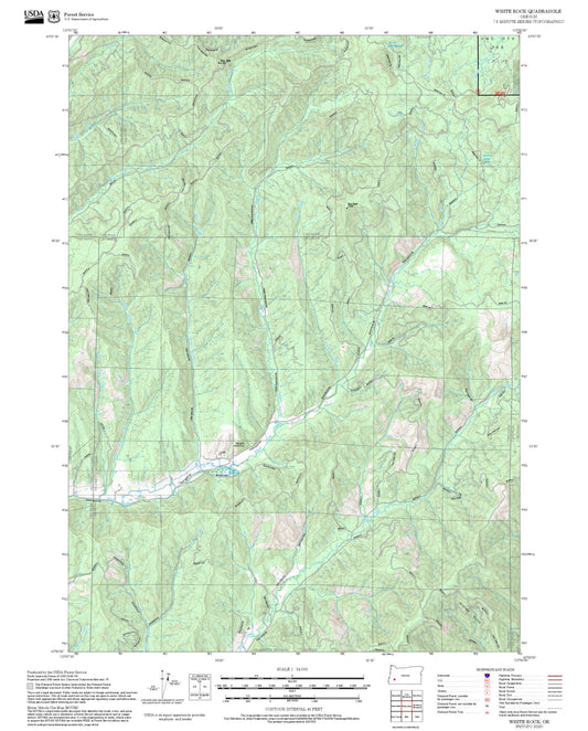 2025 Forest Service Topo Map of White Rock Oregon