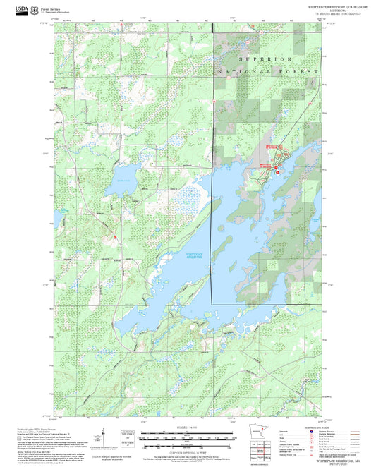 2025 Forest Service Topo Map of Whiteface Reservoir Minnesota