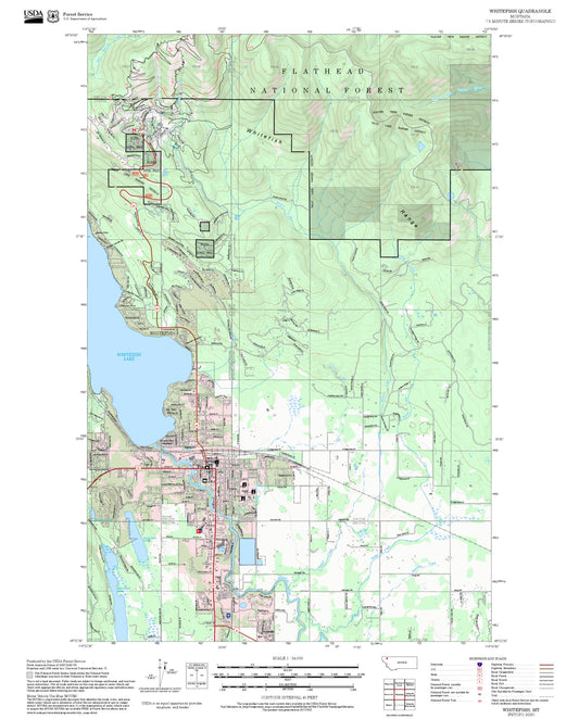 2025 Forest Service Topo Map of Whitefish Montana