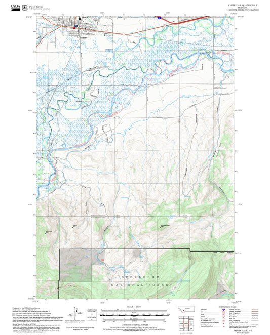 2025 Forest Service Topo Map of Whitehall Montana