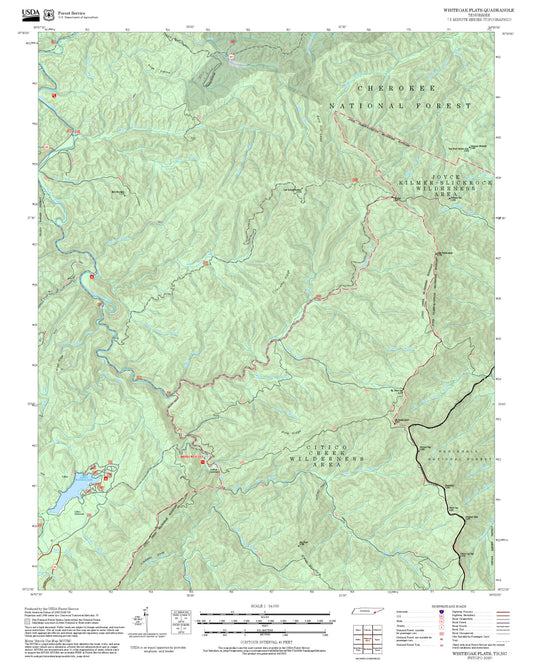 2025 Forest Service Topo Map of Whiteoak Flats Tennessee