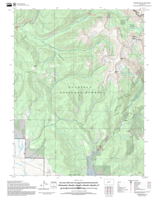 2025 Forest Service Topo Map of Whitepine Colorado