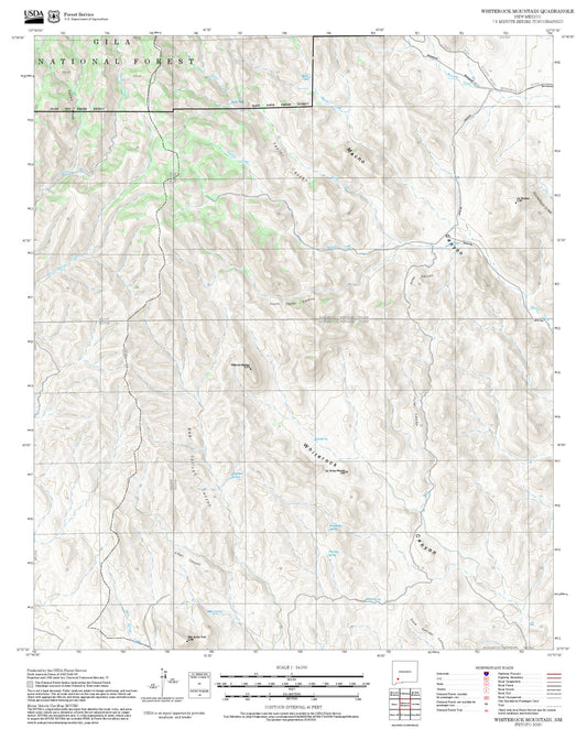 2025 Forest Service Topo Map of Whiterock Mountain New Mexico