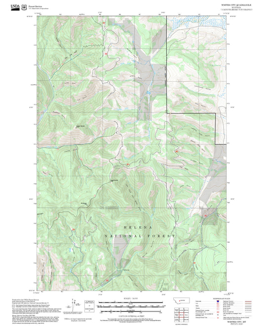2025 Forest Service Topo Map of Whites City Montana