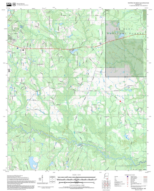 2025 Forest Service Topo Map of Whites Crossing Mississippi