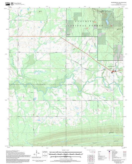 2025 Forest Service Topo Map of Whitesboro Oklahoma