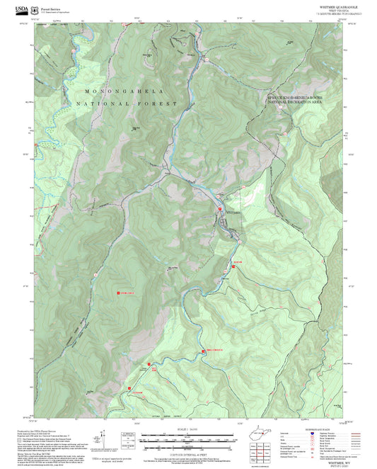 2025 Forest Service Topo Map of Whitmer West Virginia