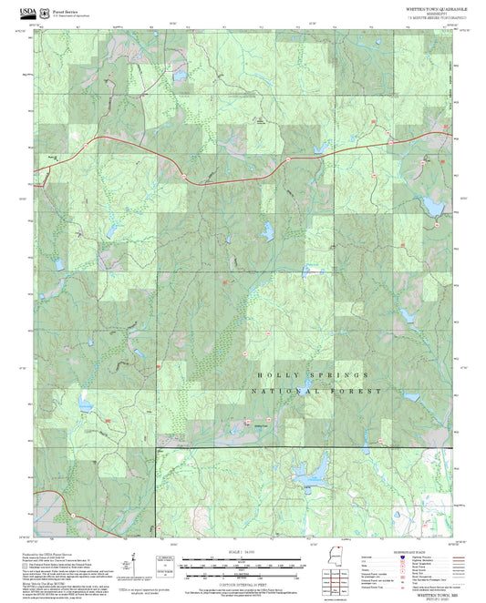 2025 Forest Service Topo Map of Whitten Town Mississippi