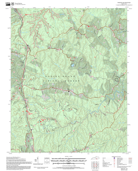2025 Forest Service Topo Map of Wiborg Kentucky