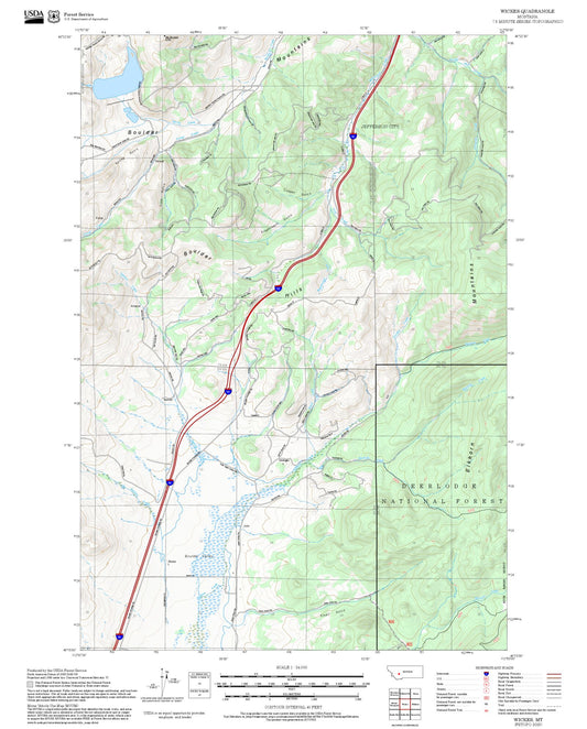 2025 Forest Service Topo Map of Wickes Montana