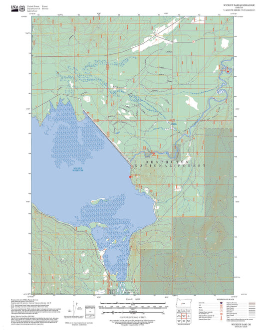 2025 Forest Service Topo Map of Wickiup Dam Oregon