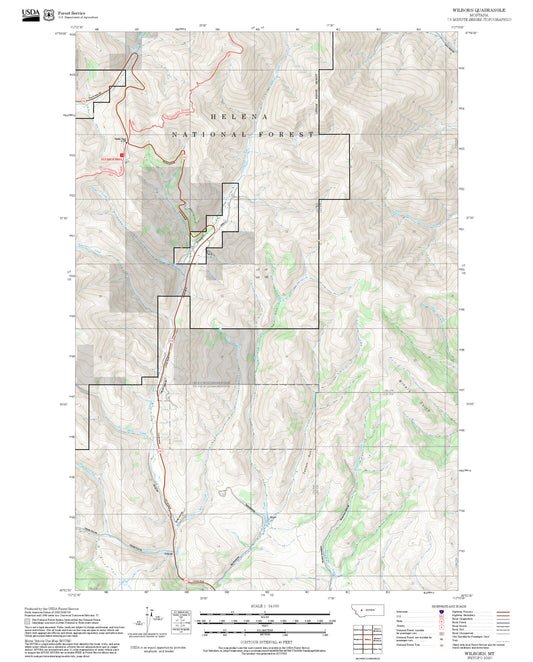 2025 Forest Service Topo Map of Wilborn Montana