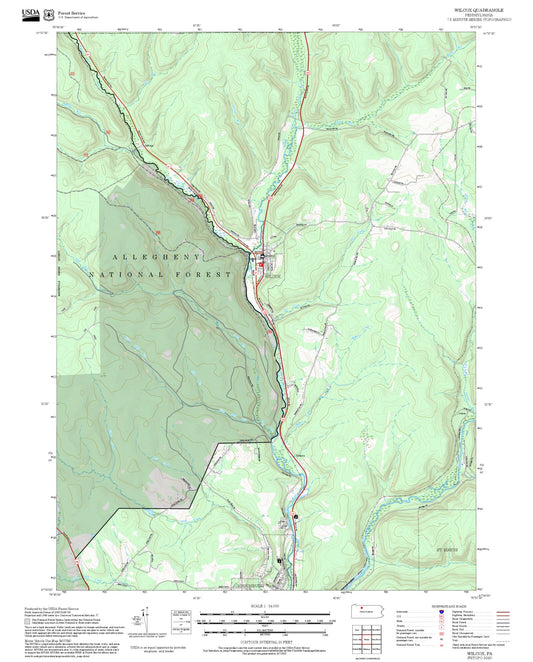 2025 Forest Service Topo Map of Wilcox Pennsylvania