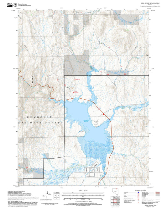 2025 Forest Service Topo Map of Wild Horse Nevada